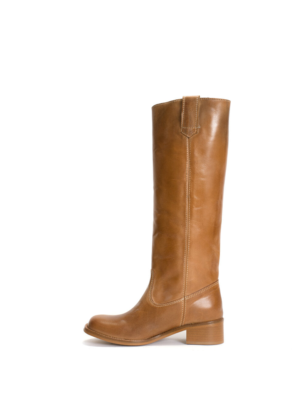 Ann Gaucho læderstøvler - Dark Tan